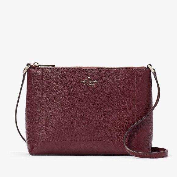 New Kate Spade Harlow Pebble Leather Crossbody Deep Berry - Picture 1 of 5